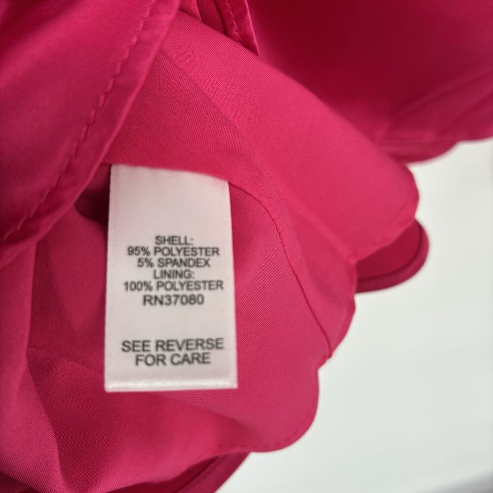 NWT Caché Fuchsia Pink Wrap Blouse Long Sleeve Peplum Waist Elegant Top Small - Picture 6 of 10
